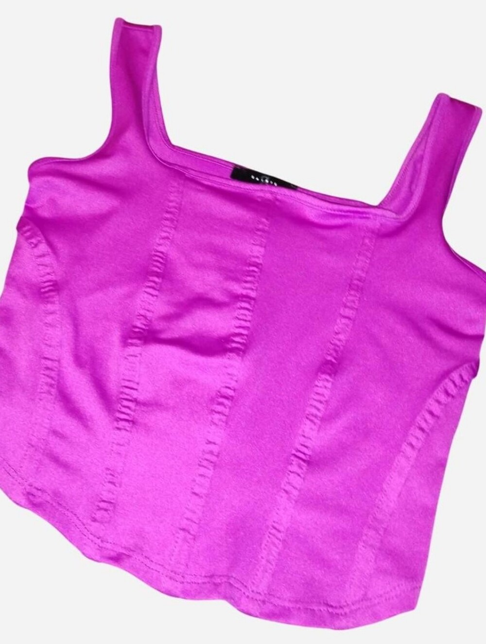 21 Saints Bright Purple Square Neck Corset Tank Top, Size Medium